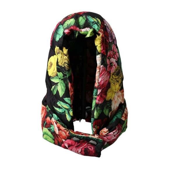 Dolce & Gabbana Floral Print Down Hood Black Women Multicolor Hats - Picture 3 of 6